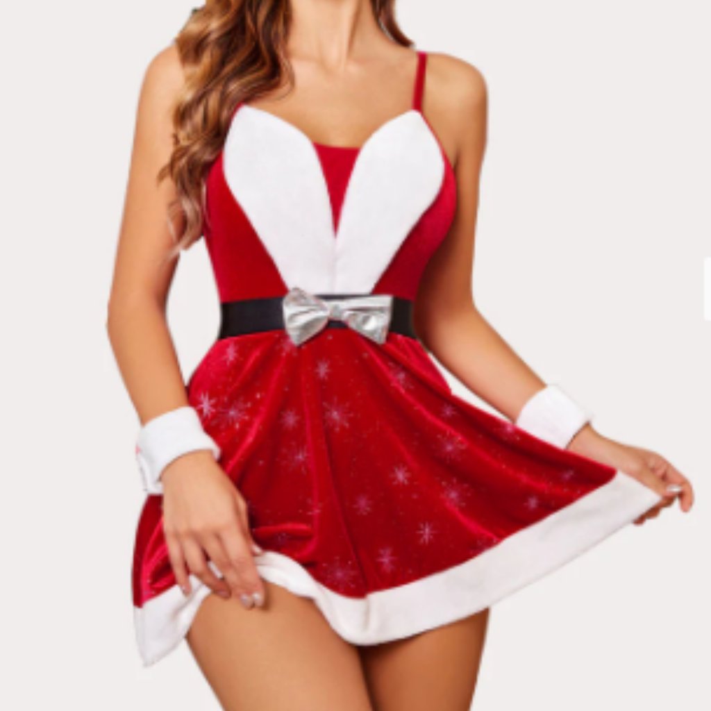 Velvet Snowflake Sequin Santa Dress